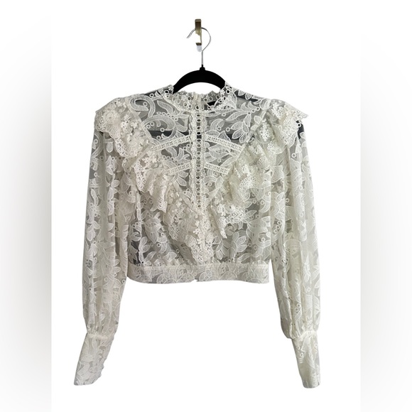 The Kooples lace ruffle blouse Size 1 - Picture 5 of 10